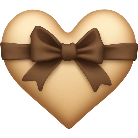 beige heart with a brown bow emoji