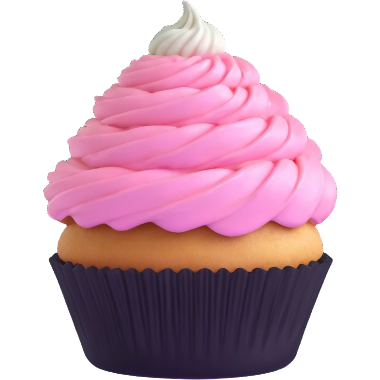cupcake with pink icing emoji