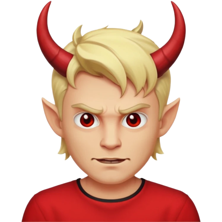 blonde man devil with shirt emoji