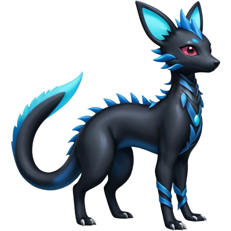 Shiny Dark Edgy Gothic Gloomy Futuristic Salandit-Umbreon-Shaymin-Delcatty-Hybrid (Full body) emoji