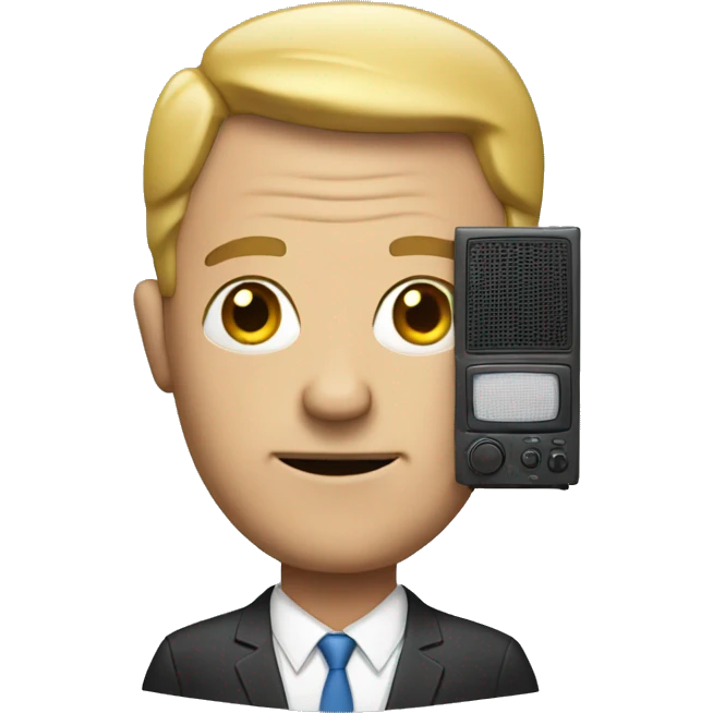 a man with tv head emoji