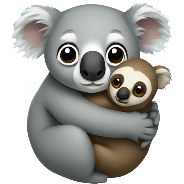 Koala cuddling a sloth emoji