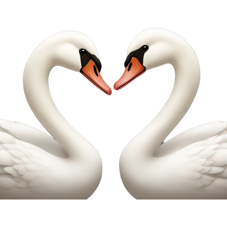 Brown swan and white swan couple emoji
