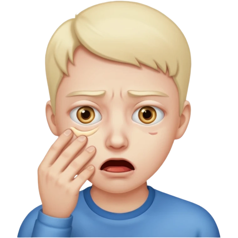 Twitching eye and choking itself emoji