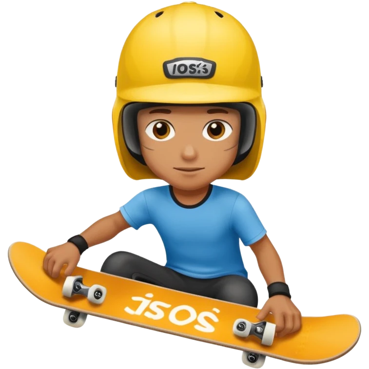 Skater with stickered deck emoji