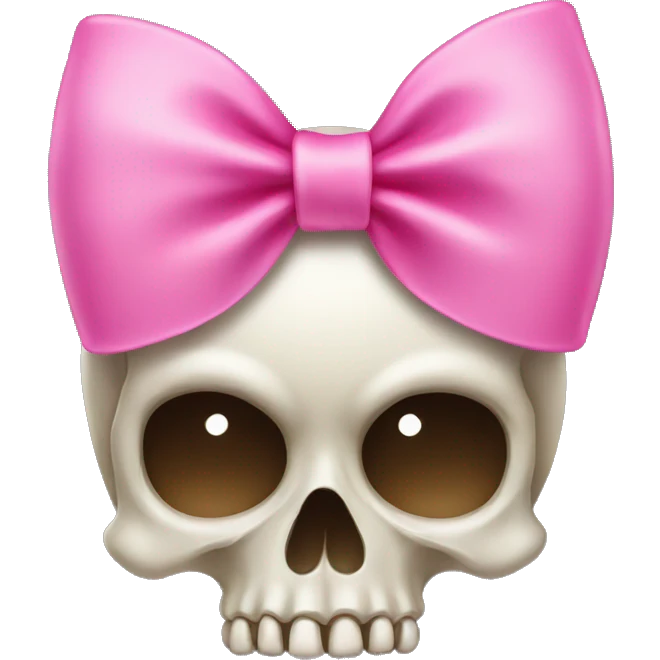 Skull with a pink bow emoji