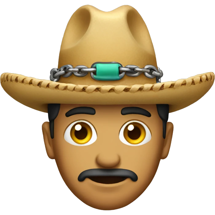 Mexican with hat backwards and a chain  emoji