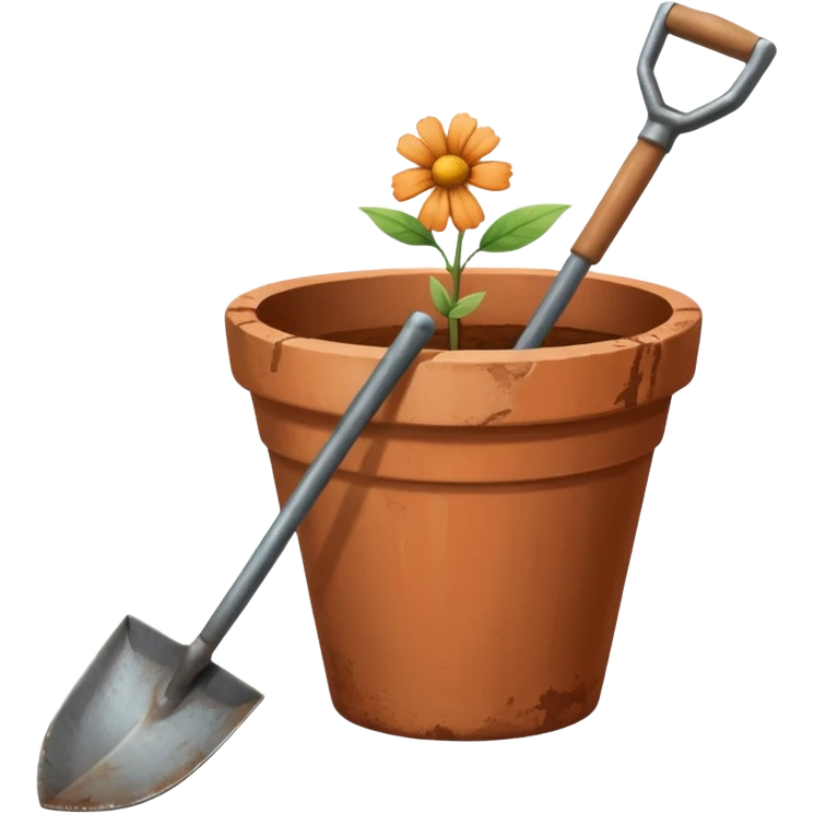 flower pot and shovel emoji