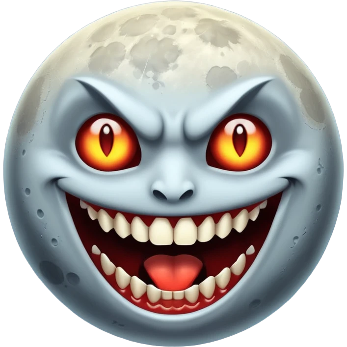 moon with vampire fangs emoji