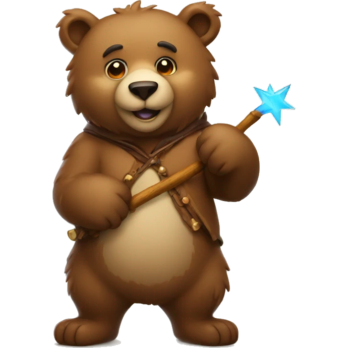 bear with wand emoji