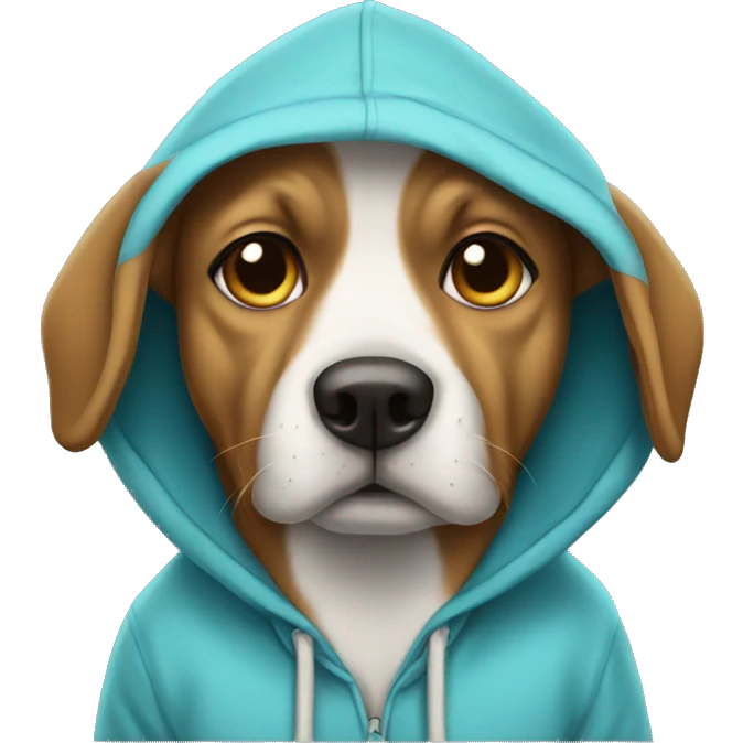 dog wearing a hoodie emoji