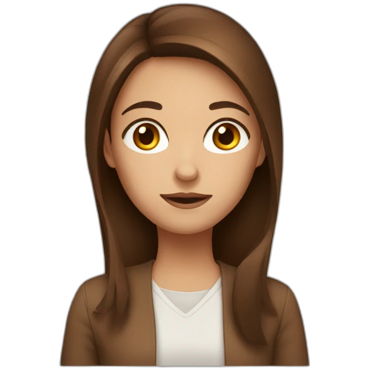 The girl with brown hair thought about it emoji