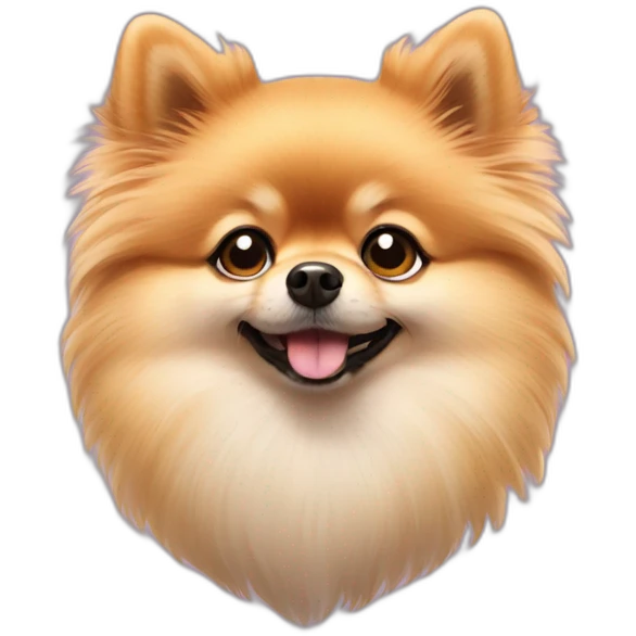 Pomeranian dog sending kiss emoji