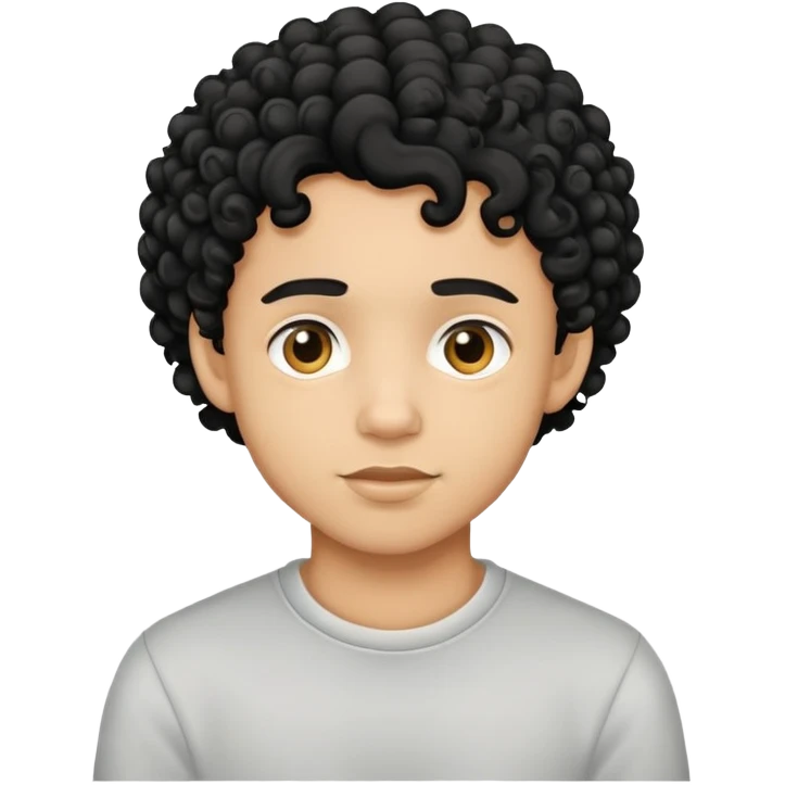 Light skin boy with curly black hair emoji