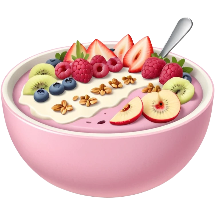 pastel pink and white smoothie bowl emoji