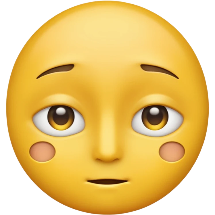 Generate me a blank face emoji with the upper eyelid half closed make it the original yellow emoji remove the nose emoji