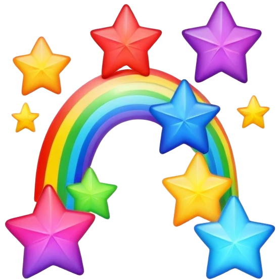 rainbow colored stars emoji