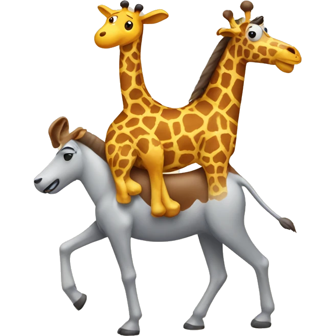 Dog riding a giraffe emoji