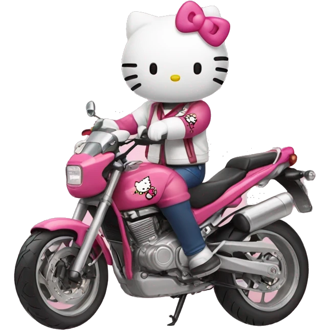 Hello kitty soñando con motos emoji
