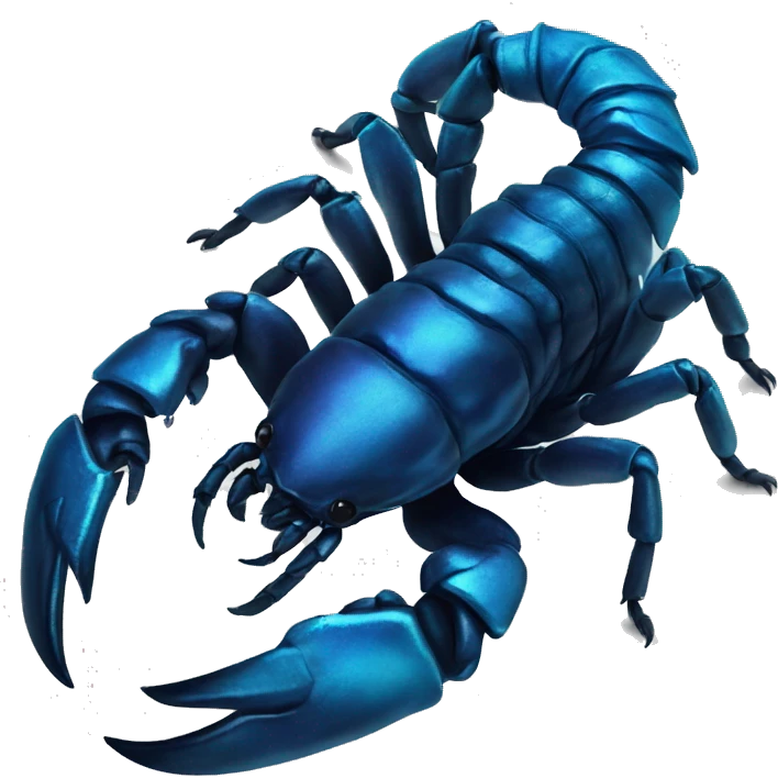 Black and blue duochrome Scorpion realistic emoji