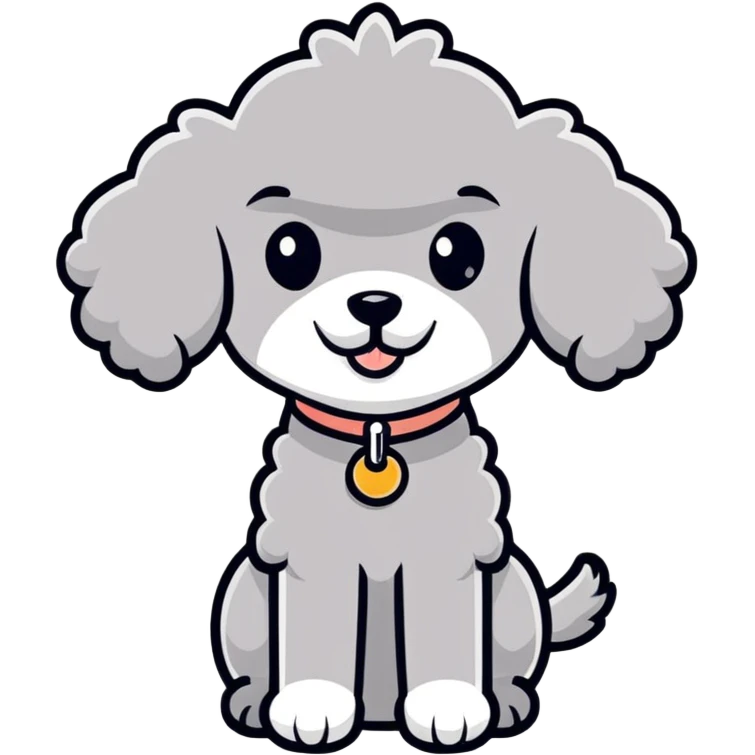 Poodle grey emoji