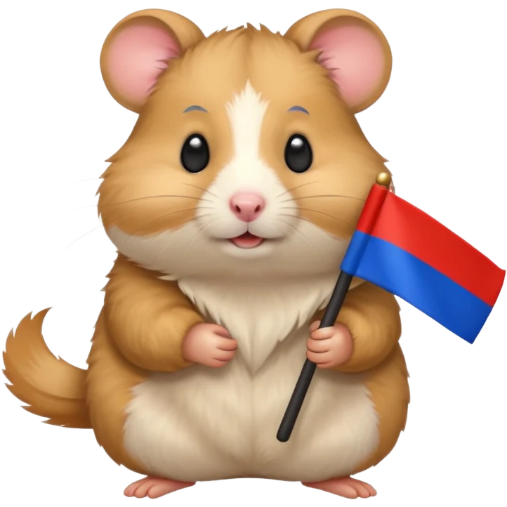 a hamster holding a Russian flag emoji emoji