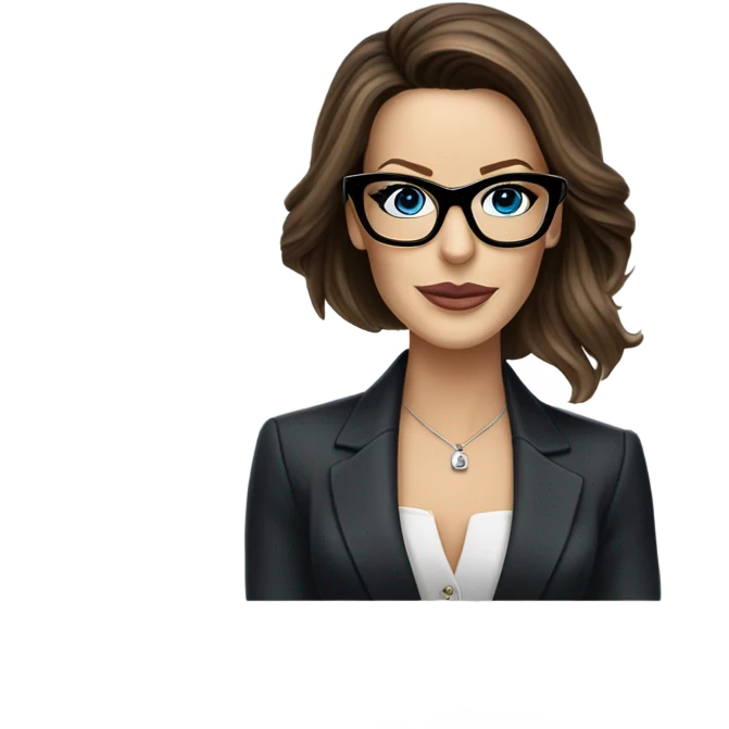 Realistic classy photo Kate Beckinsale blue eyes wearing glasses in a business meeting high fashion  emoji