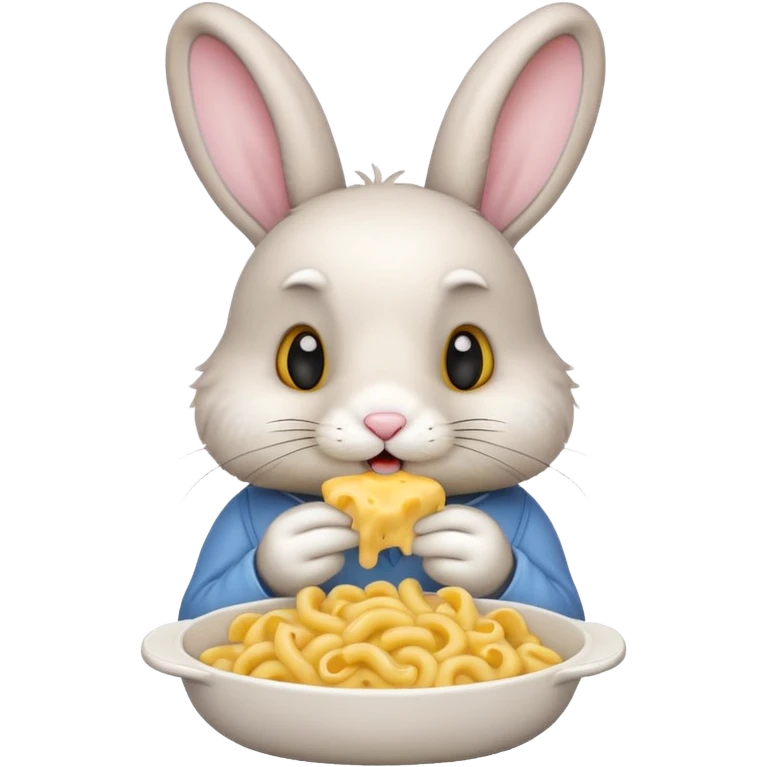 Bunny eating macaroni emoji