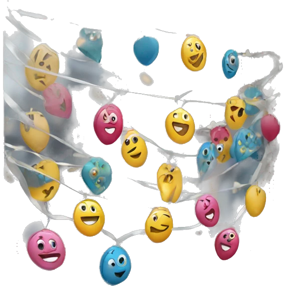 New years garland on the window emoji
