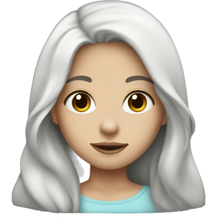 white Skin girl with dark brown long  hair  emoji