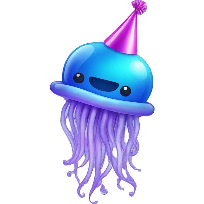 Jellyfish with party hat  emoji