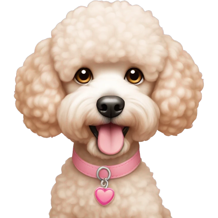 Apricot poodle bichon with pink nose emoji