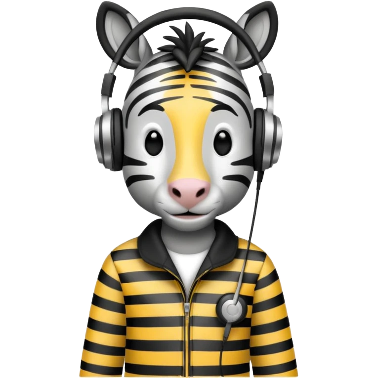 A zebra listening to music emoji