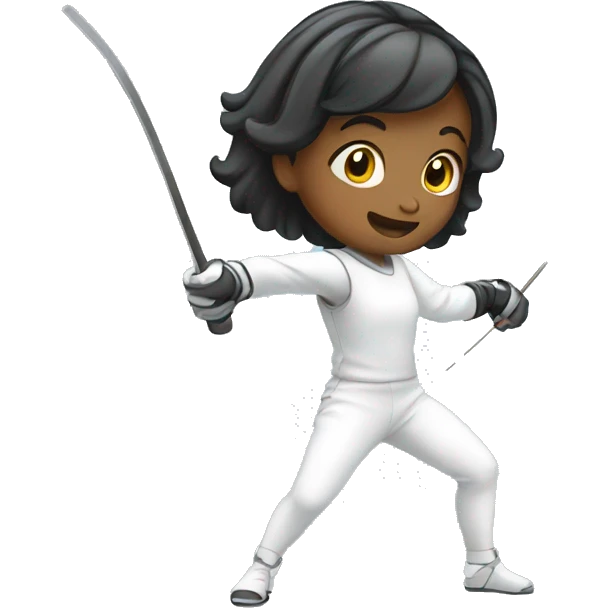 Young girl fencing  emoji