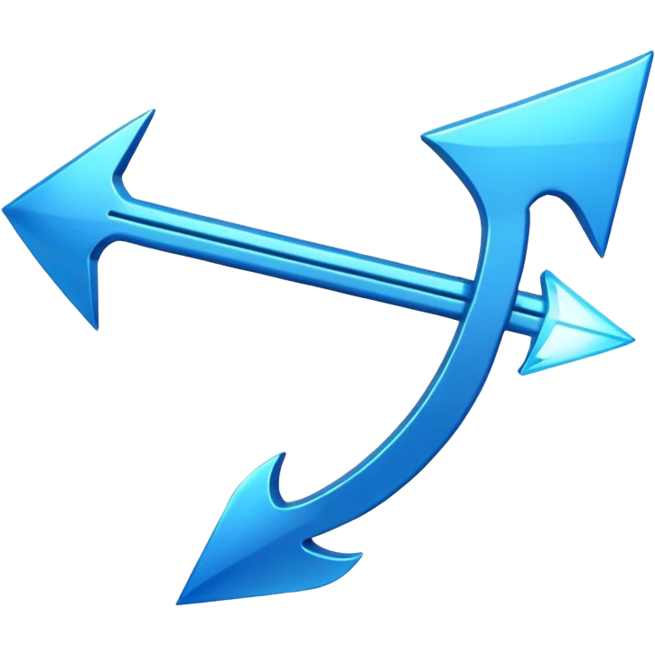 blue glowing arrow with one head bold body emoji