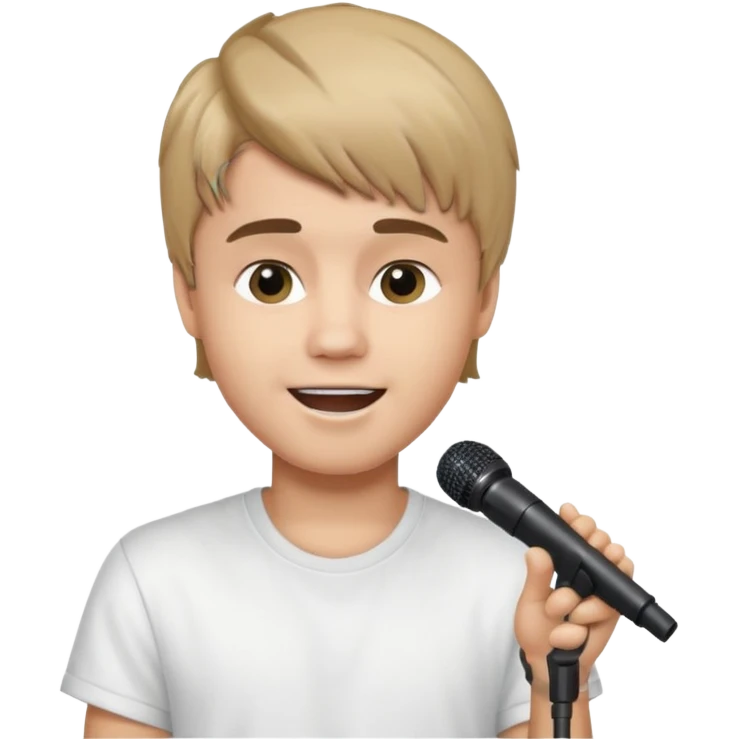 Justin Bieber singing on stage emoji