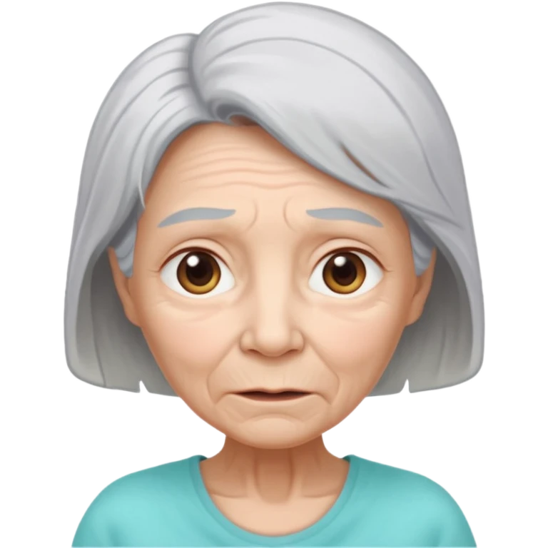 a Woman, wearing a pampers for adults, incontinence, mid 50 with light grey hair,  emoji