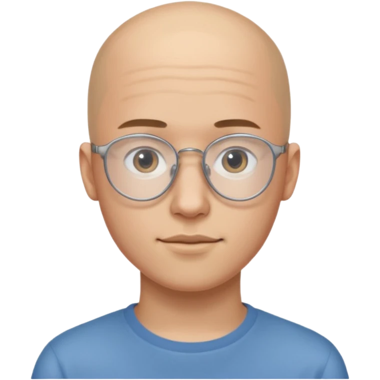 он лысый должен быть очень молодой парень лет 18 , очень тонкие очки, а так же борода нужно прямо еще моложе emoji