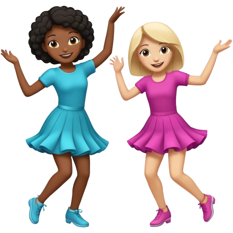 Black girl white girl dancing emoji