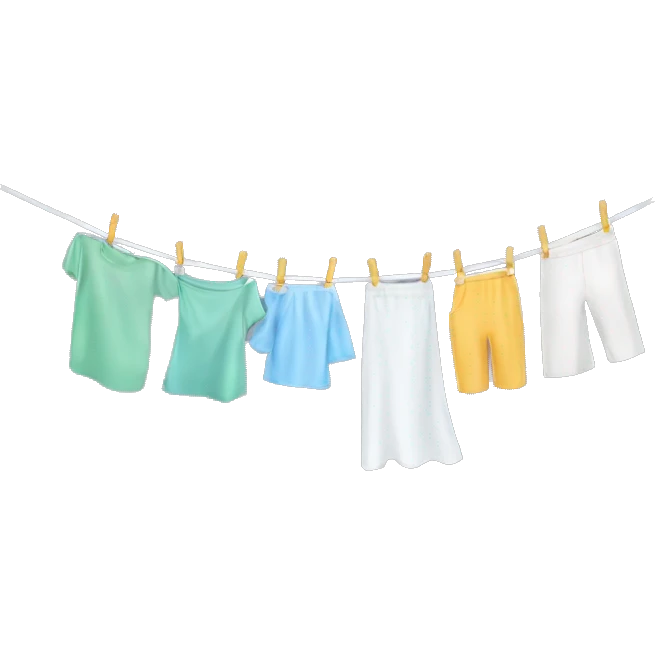 Washing line with  emoji