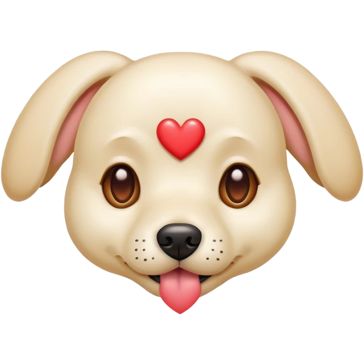 Cream colored dog with heart eyes emoji