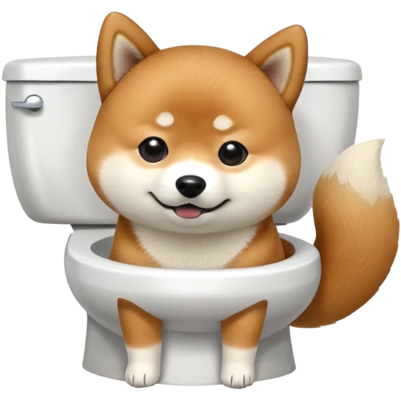 A Shiba Inu on the toilet emoji