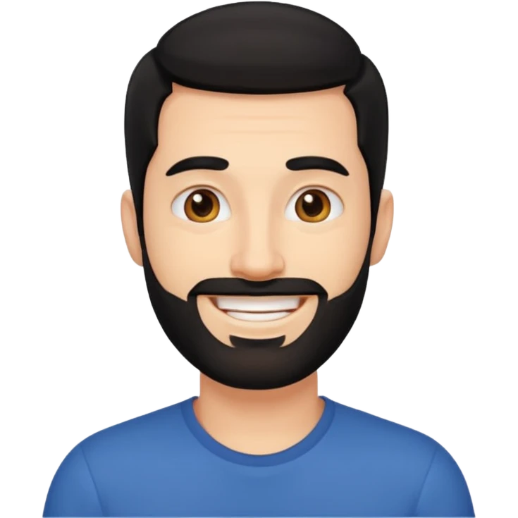 35 yaş hafif sakallı siyah saç beyaz ten erkek emoji