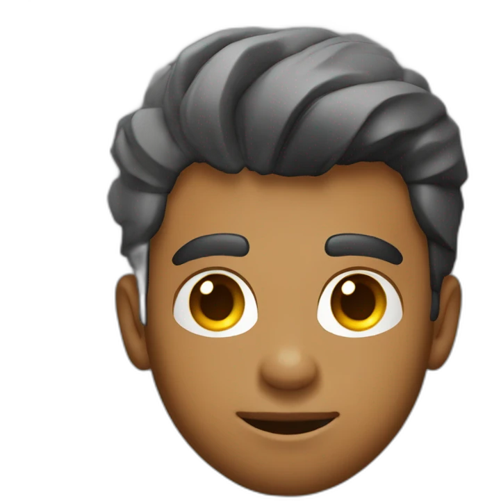 Cute programmer on his laptop with lighted skin a brown quiff and brown eyes and very little beard  emoji