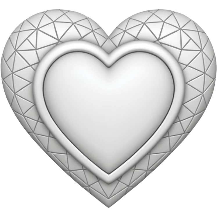 white heart with a geometric pattern emoji