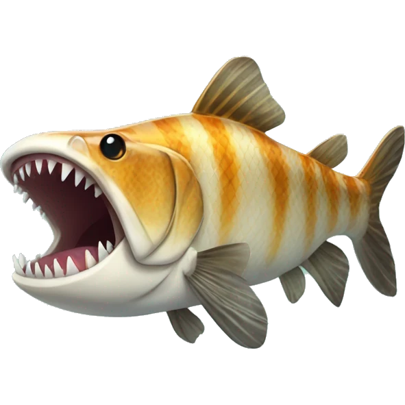 Tigerfish with huge teeth  emoji