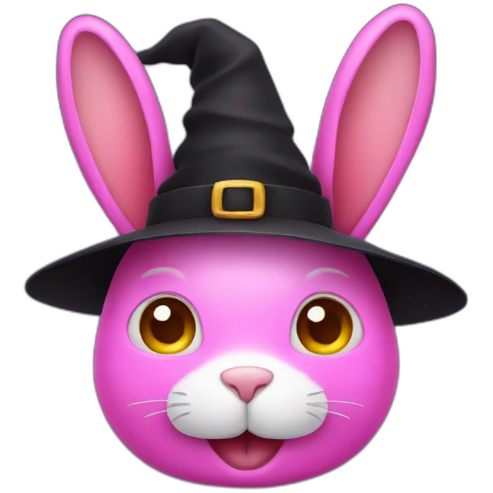 pink rabbit face with Halloween hat emoji