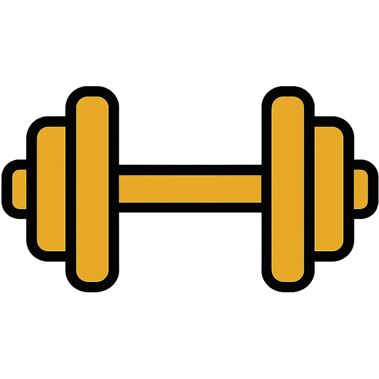 gym icon in gold and black, modern Instagram look emoji