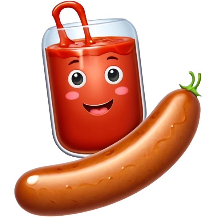 A sausage that squirts sauce emoji
