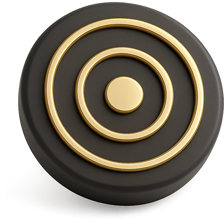 simple bullseye target icon in 3D black style emoji